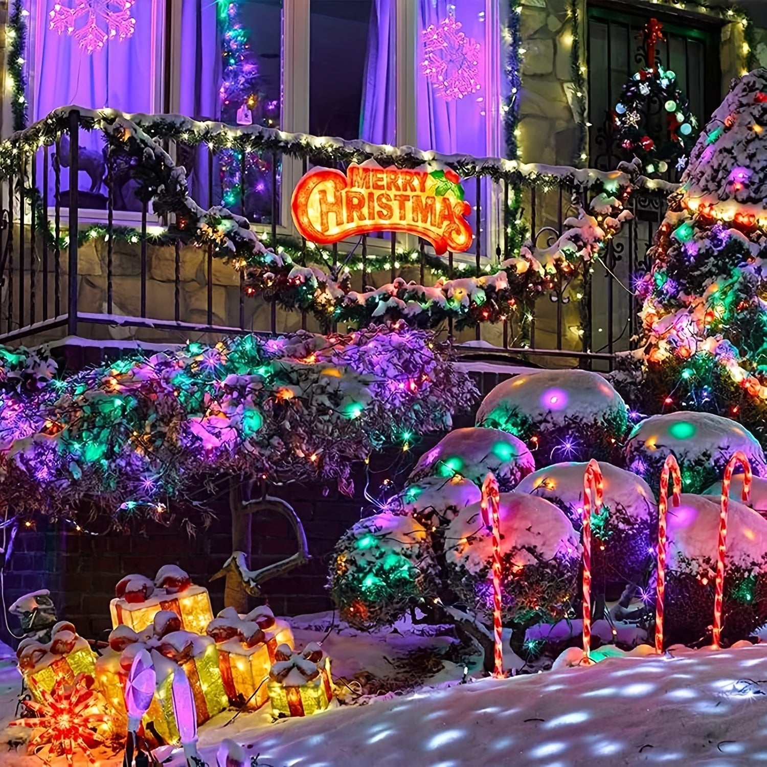 Ledoor Plug In LED Christmas String Lights, 39/72/104FT Fairy Twinkle String Lights, 8 Modes Waterproof Indoor/Outdoor Decorative Lights, For Halloween Christmas Tree Patio Yard Party Bedroom Decorations, Contains Memory And