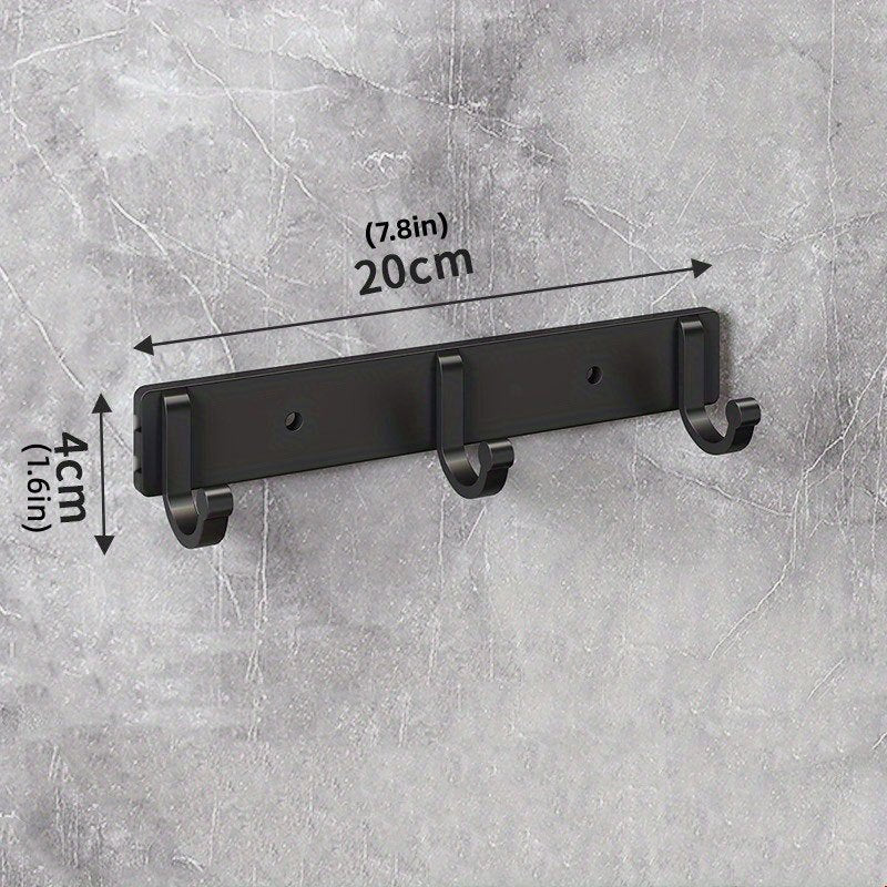 Modern Black Aluminium Wall Mounted Hooks - Perfect for Towels, Coats and Clothes in Your Bathroom!