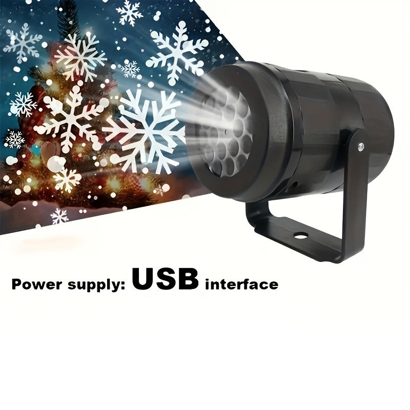 Rotating Snowflake Christmas Projector - LED Stage Lights for Outdoor Holiday Decorations and Parties