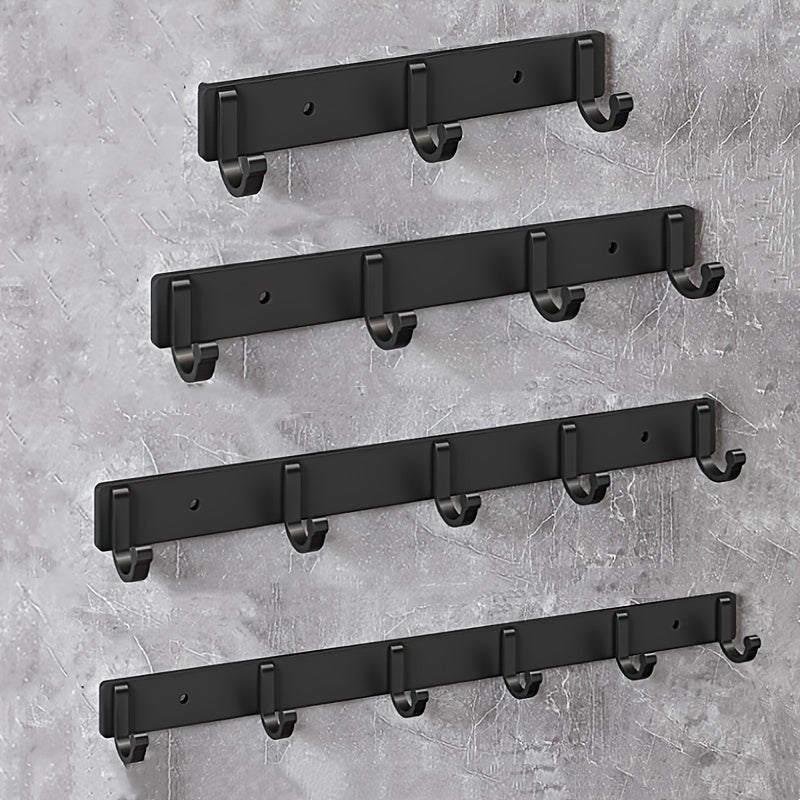 Modern Black Aluminium Wall Mounted Hooks - Perfect for Towels, Coats and Clothes in Your Bathroom!