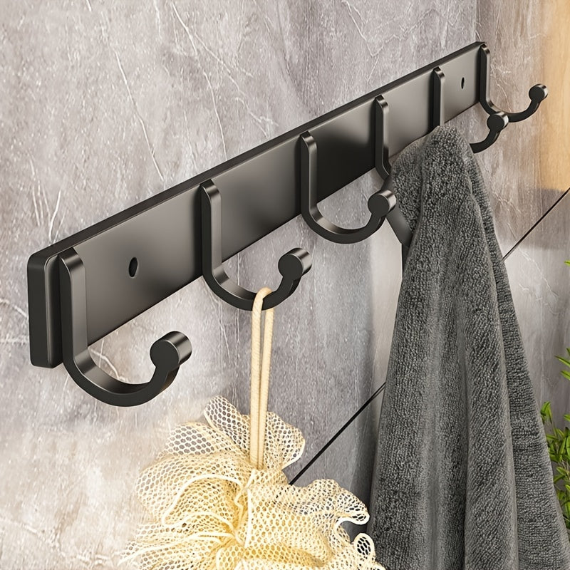 Modern Black Aluminium Wall Mounted Hooks - Perfect for Towels, Coats and Clothes in Your Bathroom!