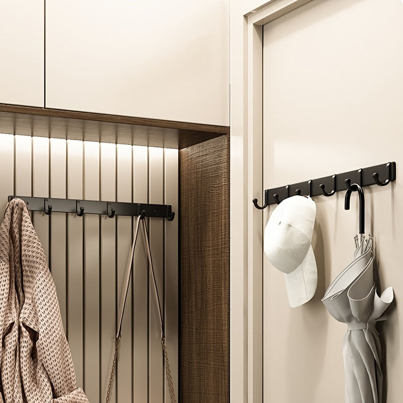 Modern Black Aluminium Wall Mounted Hooks - Perfect for Towels, Coats and Clothes in Your Bathroom!