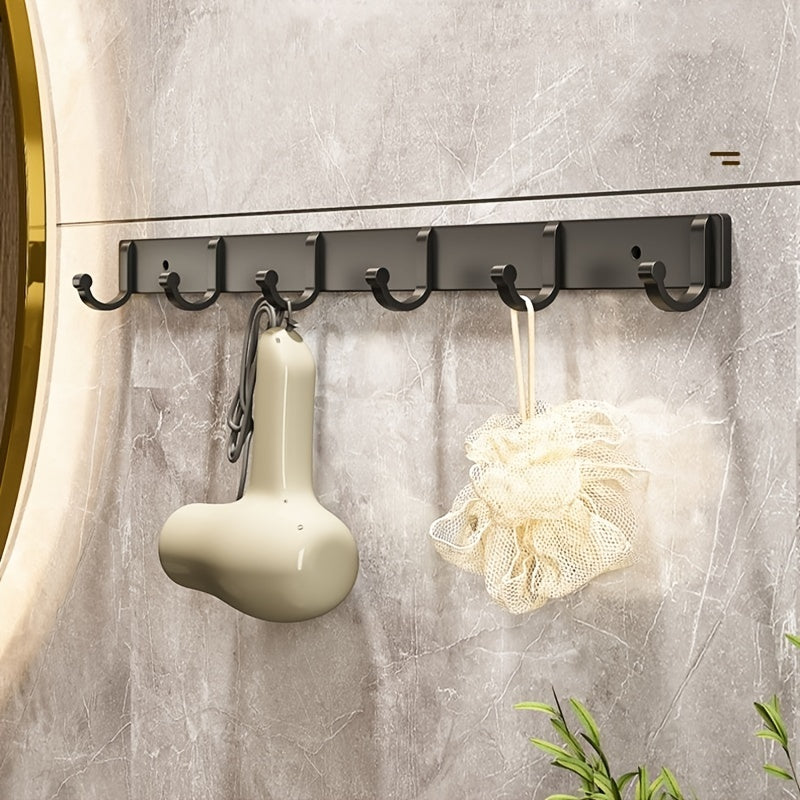 Modern Black Aluminium Wall Mounted Hooks - Perfect for Towels, Coats and Clothes in Your Bathroom!