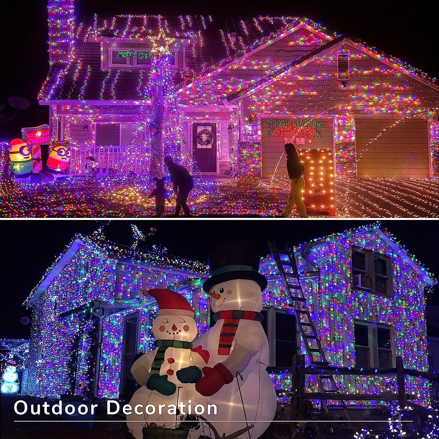 Ledoor Plug In LED Christmas String Lights, 39/72/104FT Fairy Twinkle String Lights, 8 Modes Waterproof Indoor/Outdoor Decorative Lights, For Halloween Christmas Tree Patio Yard Party Bedroom Decorations, Contains Memory And