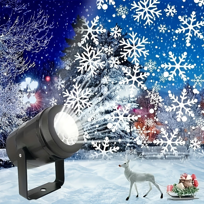 Rotating Snowflake Christmas Projector - LED Stage Lights for Outdoor Holiday Decorations and Parties