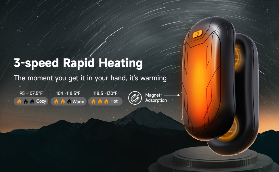 2pcs Rechargeable Hand Warmers - Wireless USB Pocket Warmer with 15 Hour Battery Life, Adjustable Temperature for Hunting, Golf, Camping & Skiing - Perfect Christmas Gift, Flagship 2024, Carnival