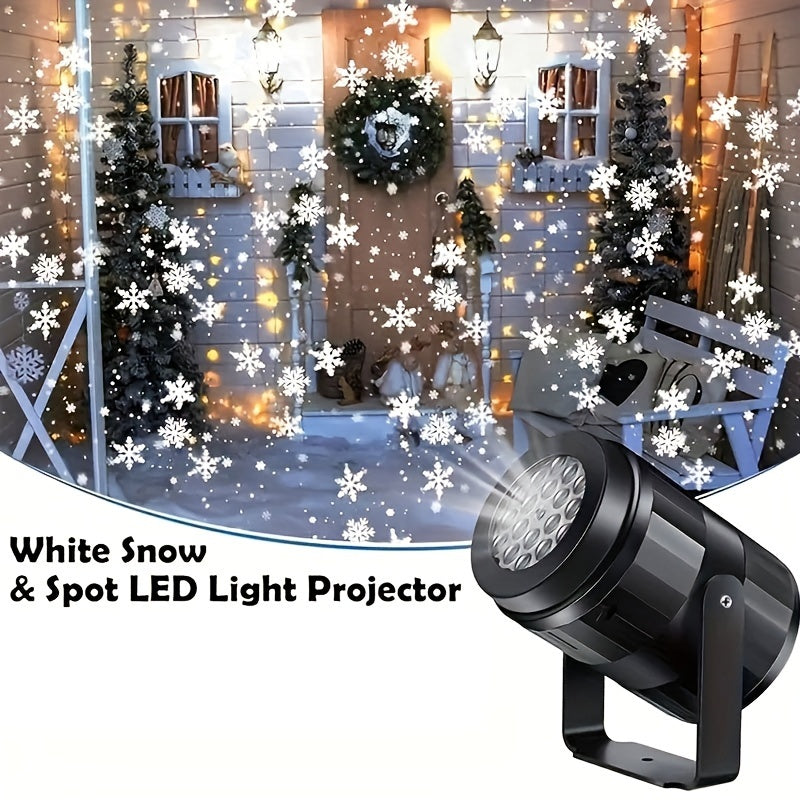 Rotating Snowflake Christmas Projector - LED Stage Lights for Outdoor Holiday Decorations and Parties