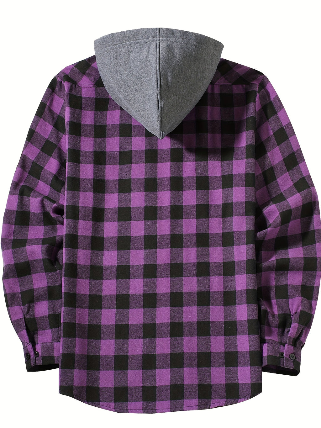 Stylish Casual Men's Classical Plaid Design Hooded Long Sleeve Shirts Top For Outdoor Spring And Fall