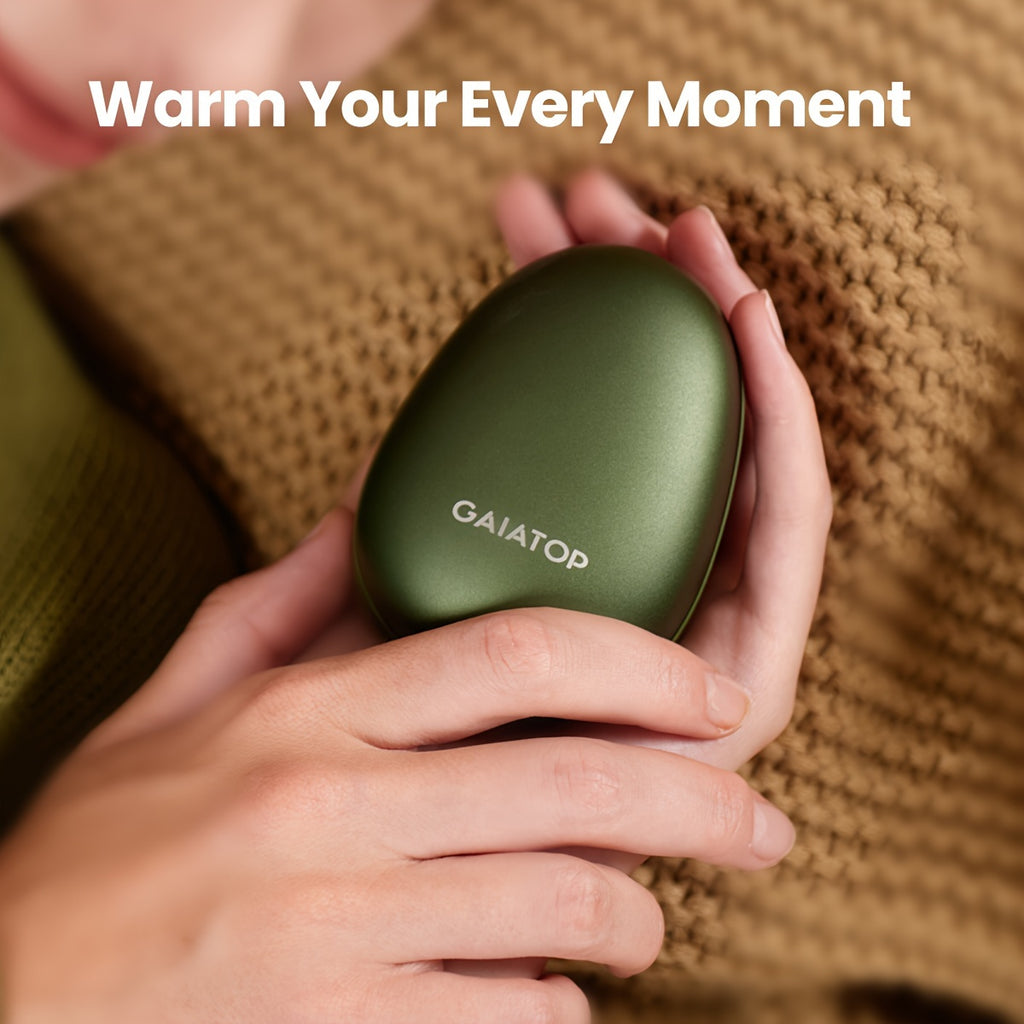 2pcs Magnetic Hand Warmers, 4000mAh Rechargeable Hand Warmer, 3 Heat Settings Electric Pocket Portable Hand Heater Gifts For Women, Men, Outdoor, Camping, Hunting Green