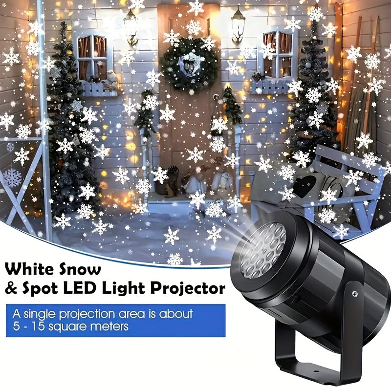 Rotating Snowflake Christmas Projector - LED Stage Lights for Outdoor Holiday Decorations and Parties