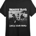 1pc Beastie Boys "Check Your Head" Graphic Tee - 100% Cotton, Breathable Knit Crew Neck, Casual Short Sleeve T-Shirt for Men, All Seasons - Black