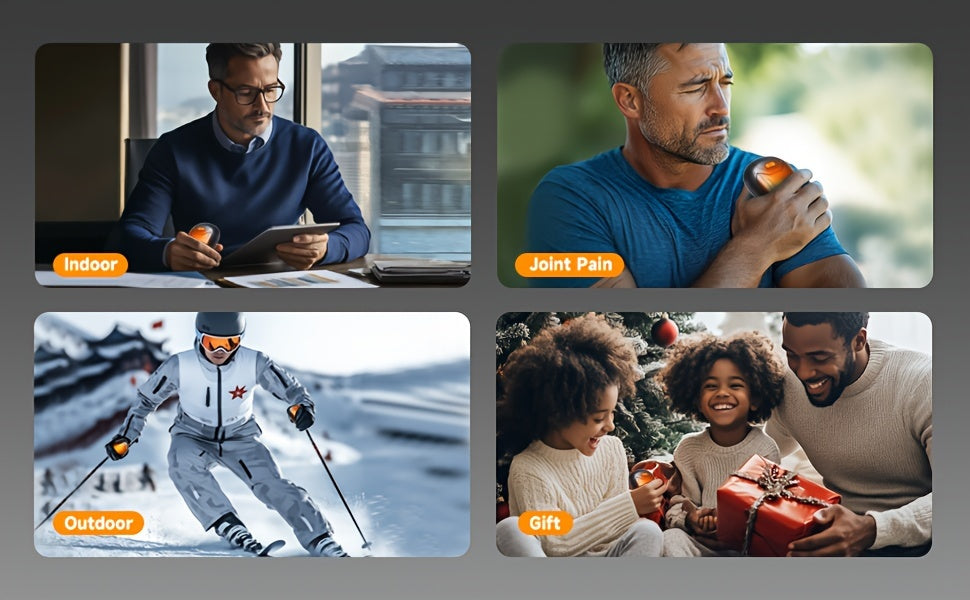 2pcs Rechargeable Hand Warmers - Wireless USB Pocket Warmer with 15 Hour Battery Life, Adjustable Temperature for Hunting, Golf, Camping & Skiing - Perfect Christmas Gift, Flagship 2024, Carnival