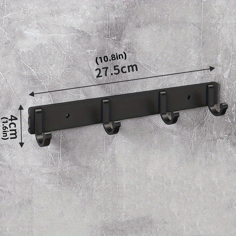 Modern Black Aluminium Wall Mounted Hooks - Perfect for Towels, Coats and Clothes in Your Bathroom!