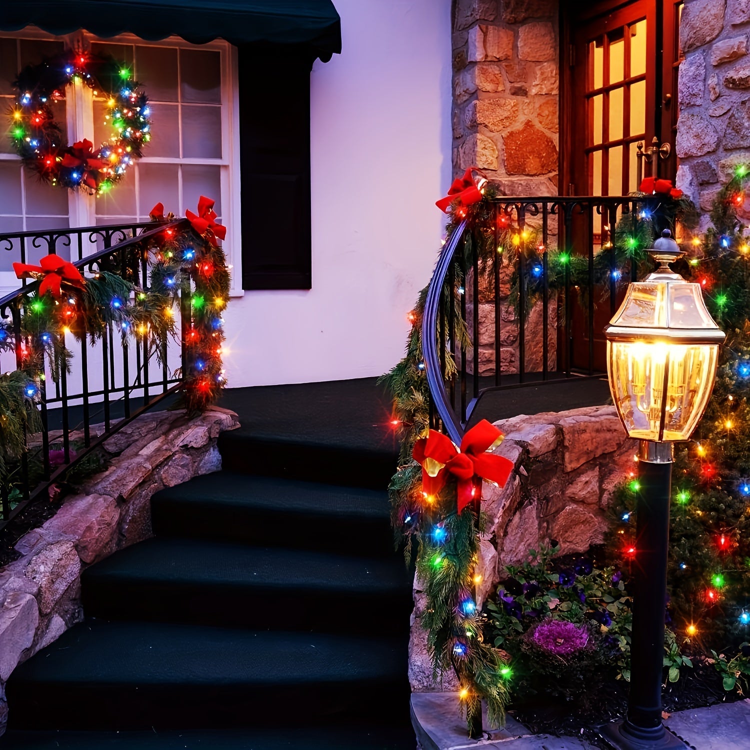 Ledoor Plug In LED Christmas String Lights, 39/72/104FT Fairy Twinkle String Lights, 8 Modes Waterproof Indoor/Outdoor Decorative Lights, For Halloween Christmas Tree Patio Yard Party Bedroom Decorations, Contains Memory And