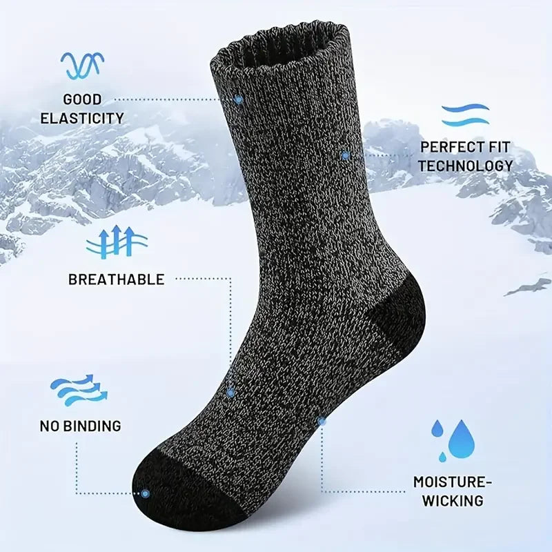 5 Pairs merino Socks For Men, Super Thick Hiking Socks Thermal Socks For Cold Weather