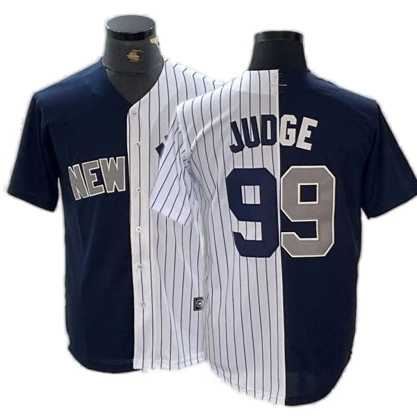 Custom Aaron Judge Jersey All-Stitched Name Number Button down Shirt for NY Fans Plus Size Available Breathable Feature