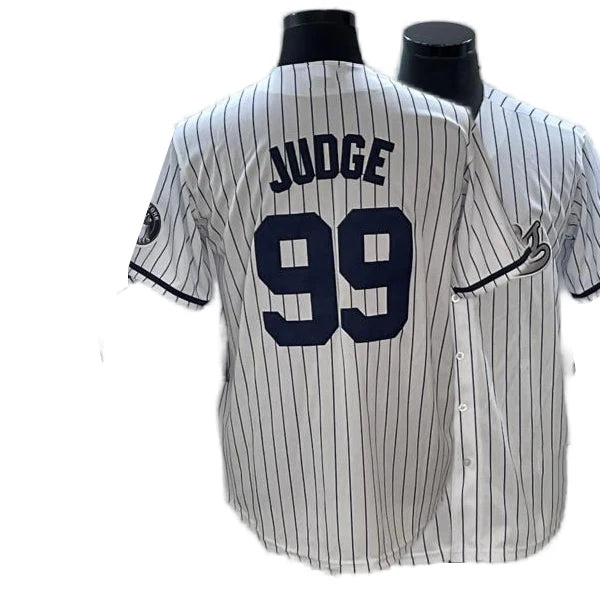 Custom Aaron Judge Jersey All-Stitched Name Number Button down Shirt for NY Fans Plus Size Available Breathable Feature