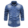 Men's Denim Jacket Iron Free, Men's Long Sleeved Shirt Jacket