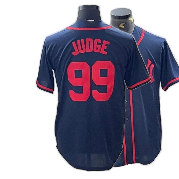 Custom Aaron Judge Jersey All-Stitched Name Number Button down Shirt for NY Fans Plus Size Available Breathable Feature