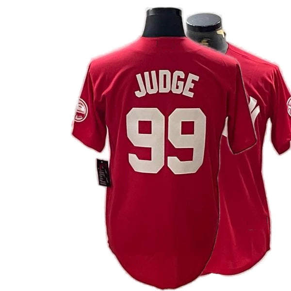 Custom Aaron Judge Jersey All-Stitched Name Number Button down Shirt for NY Fans Plus Size Available Breathable Feature