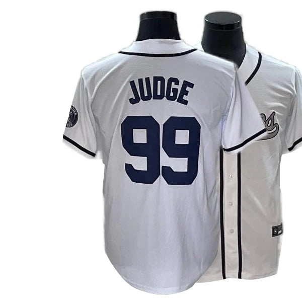 Custom Aaron Judge Jersey All-Stitched Name Number Button down Shirt for NY Fans Plus Size Available Breathable Feature