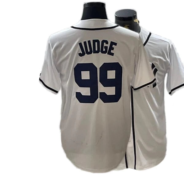 Custom Aaron Judge Jersey All-Stitched Name Number Button down Shirt for NY Fans Plus Size Available Breathable Feature