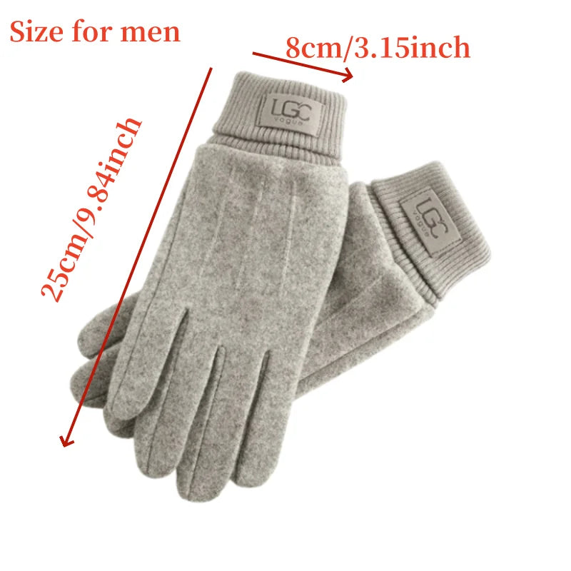 Wool Winter Cashmere Gloves for Women Warm Touch Screen Gloves Cold Protection Full Finger Mittens Outdoor Cycling Thick Woolen Glove