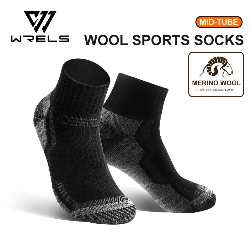 WRELS Merino Wool Thermal Socks Winter Warm Ski Hiking Snowboarding Climbing Compression Sports Socks Thick Merino Wool Socks