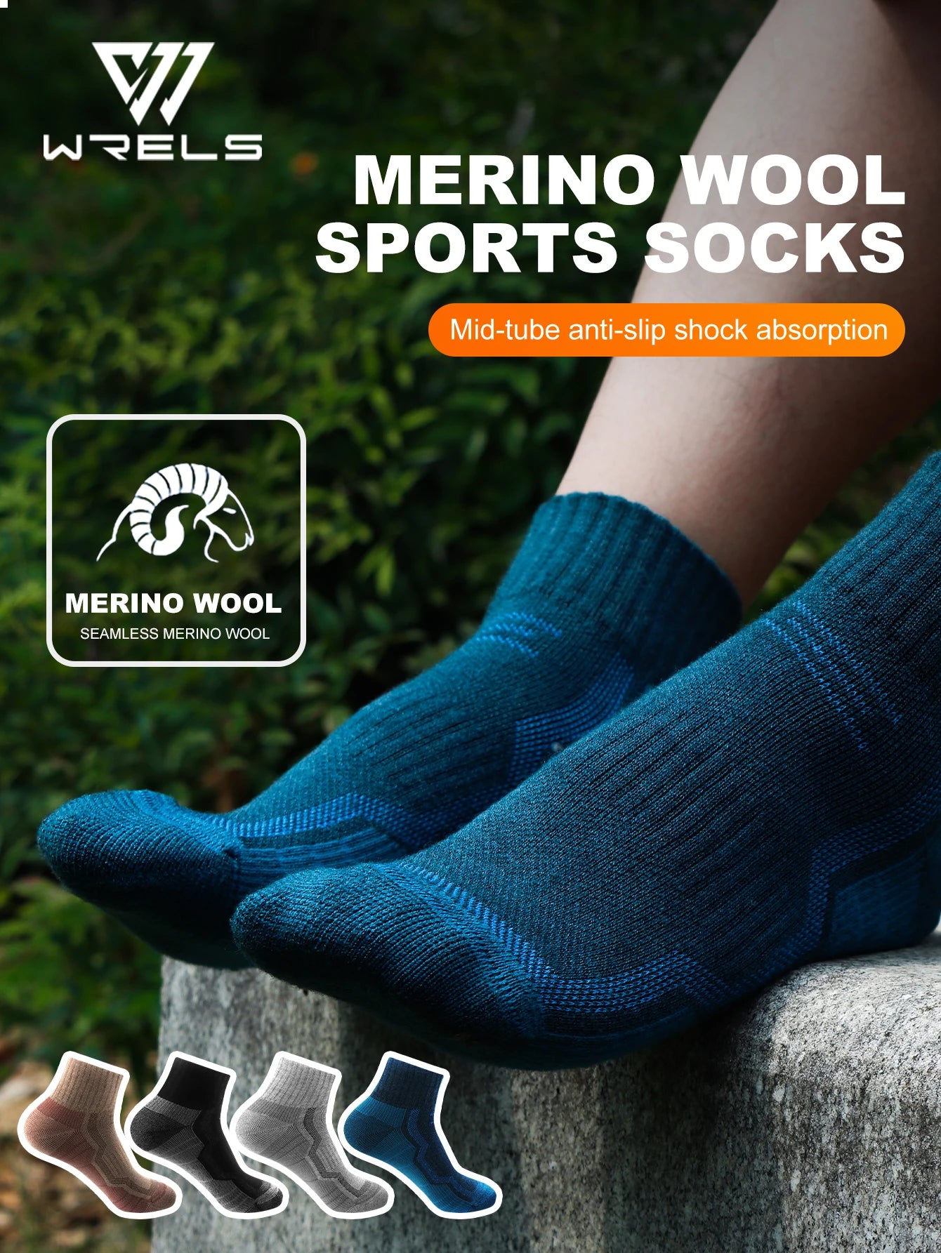 WRELS Merino Wool Thermal Socks Winter Warm Ski Hiking Snowboarding Climbing Compression Sports Socks Thick Merino Wool Socks