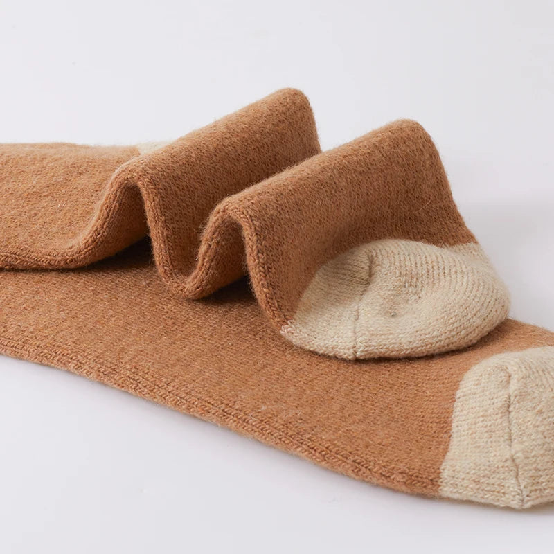 5 Pairs/lot Warm Wool Socks Men's Comfortable Soft Thicken Plush Casual Work Socks Winter Cycling Sport Cold Floor Sock Women