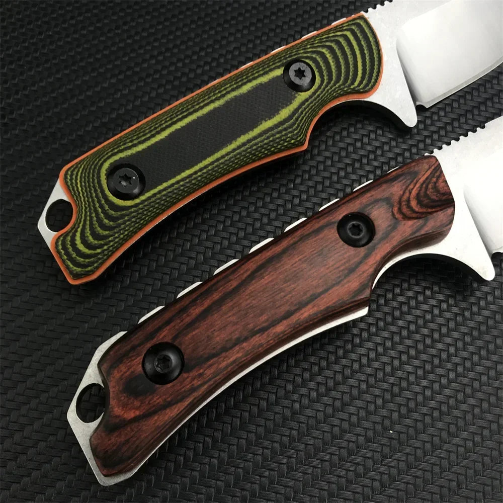BM 15017 Hunt Hidden Canyon Hunter Mini Drop Point Fixed Blade Knife Wood / Orange G10 Handle Tactical Survival Camping Knives