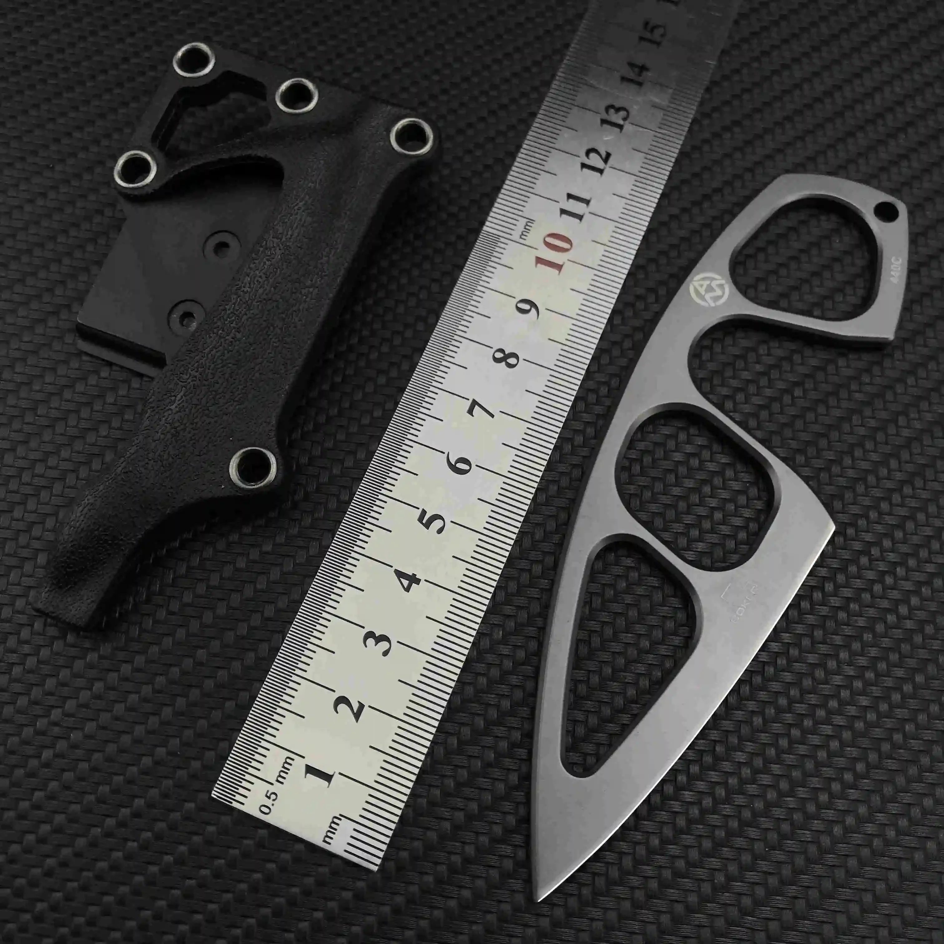 BOKER Pocket EDC Necklace Small Fixed Blade Knife 440C Steel Handle with ABS Sheath Outdoor Tactical Survival Mini Knives