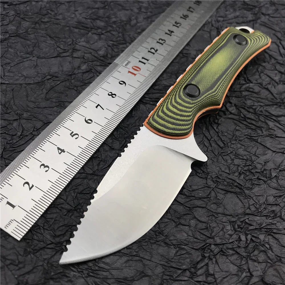 BM 15017 Hunt Hidden Canyon Hunter Mini Drop Point Fixed Blade Knife Wood / Orange G10 Handle Tactical Survival Camping Knives
