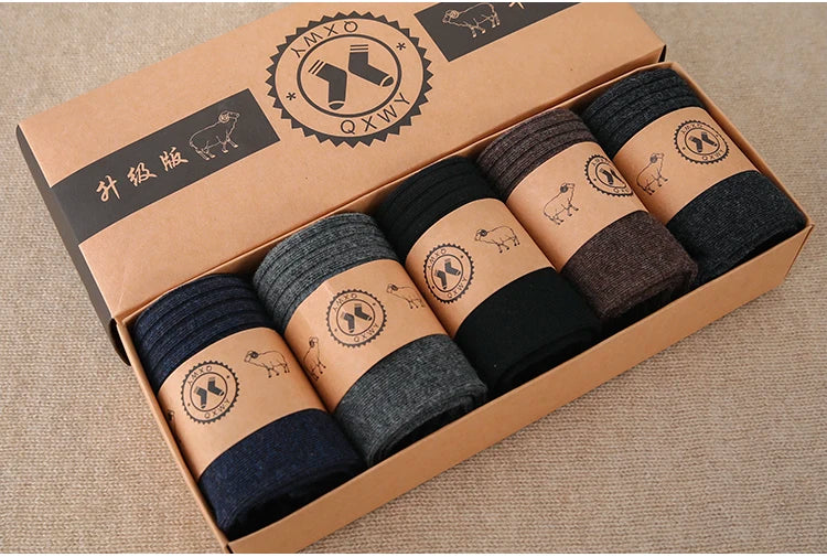 Fine-spun wool socks, winter thickened boneless knitted mid-calf socks, long leg covers with boots, calf pile socks