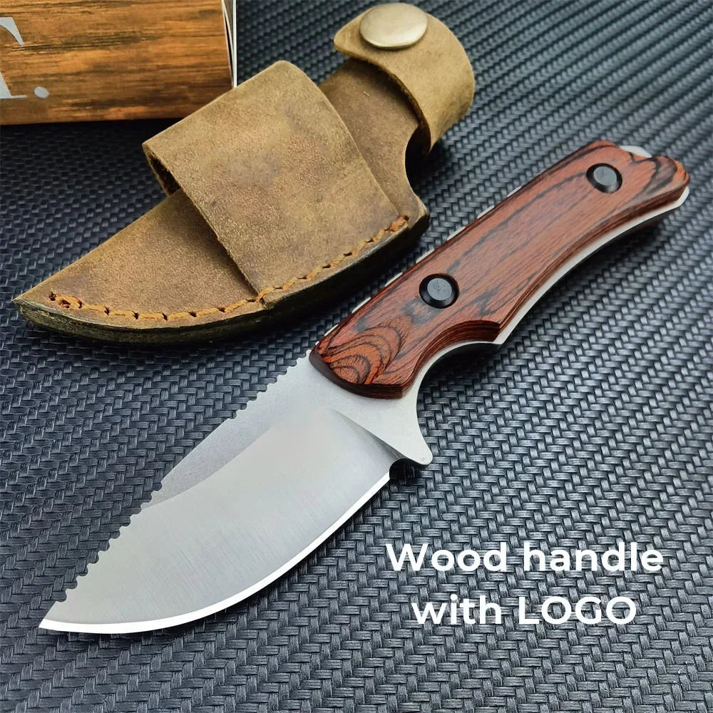 BM 15017 Hunt Hidden Canyon Hunter Mini Drop Point Fixed Blade Knife Wood / Orange G10 Handle Tactical Survival Camping Knives