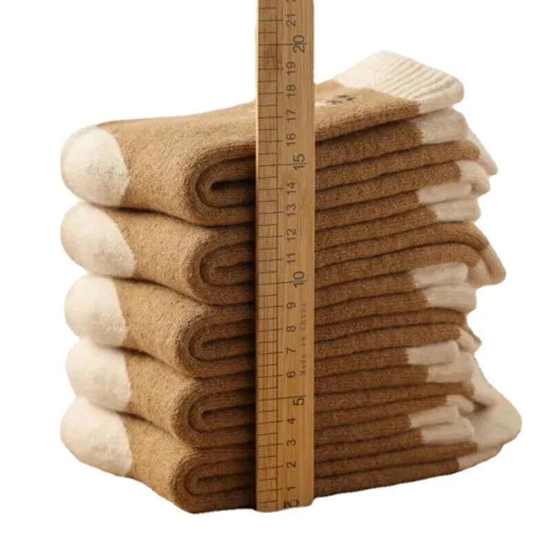 5 Pairs/lot Warm Wool Socks Men's Comfortable Soft Thicken Plush Casual Work Socks Winter Cycling Sport Cold Floor Sock Women