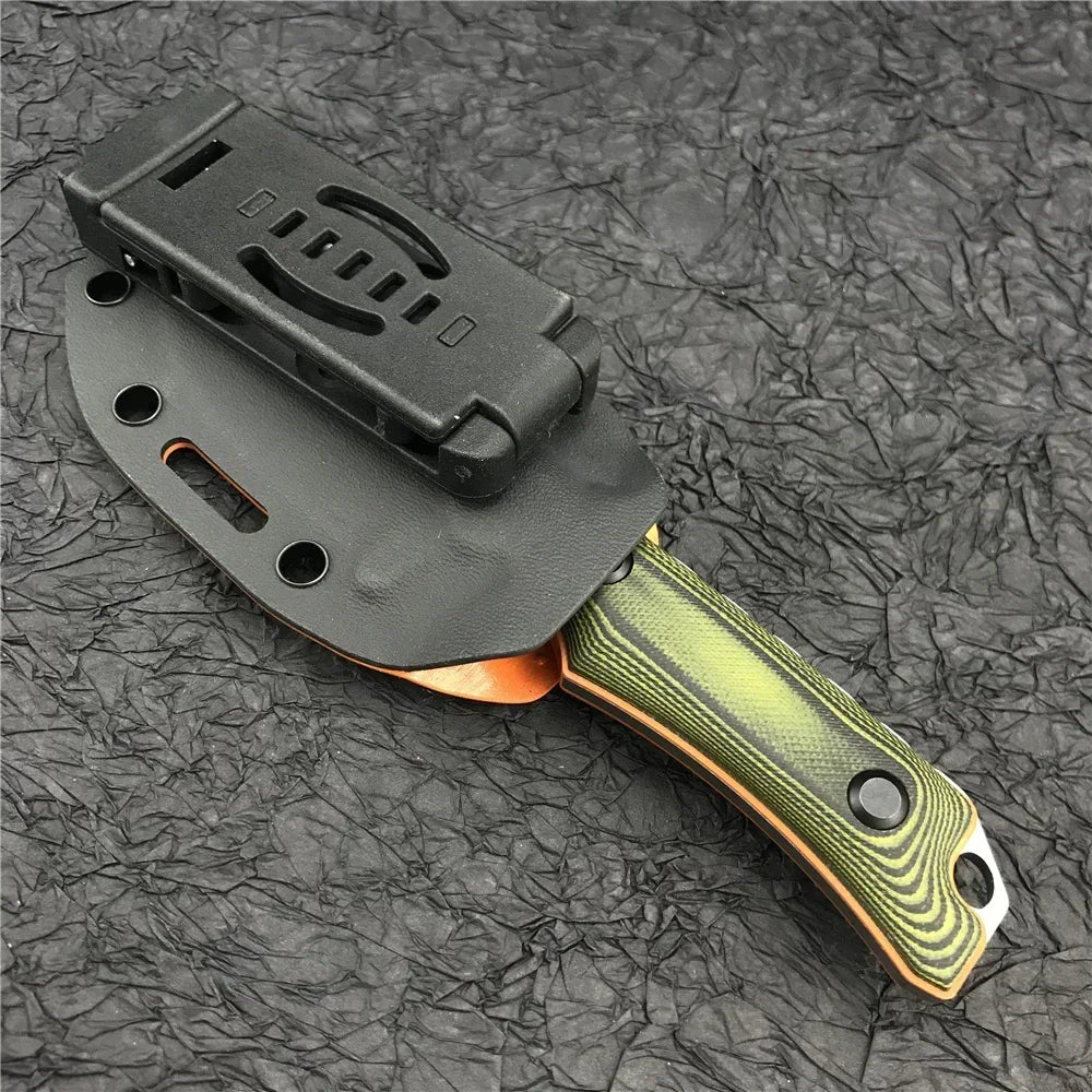 BM 15017 Hunt Hidden Canyon Hunter Mini Drop Point Fixed Blade Knife Wood / Orange G10 Handle Tactical Survival Camping Knives