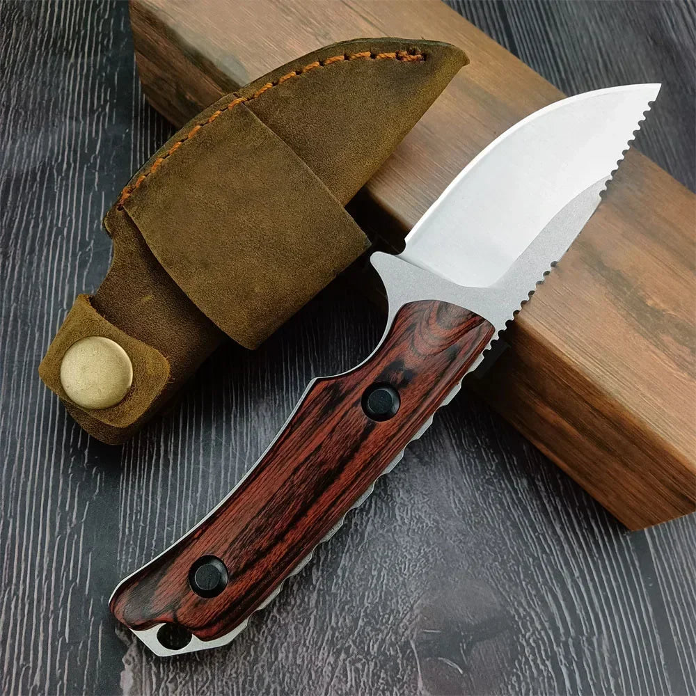 BM 15017 Hunt Hidden Canyon Hunter Mini Drop Point Fixed Blade Knife Wood / Orange G10 Handle Tactical Survival Camping Knives