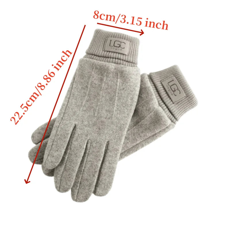 Wool Winter Cashmere Gloves for Women Warm Touch Screen Gloves Cold Protection Full Finger Mittens Outdoor Cycling Thick Woolen Glove