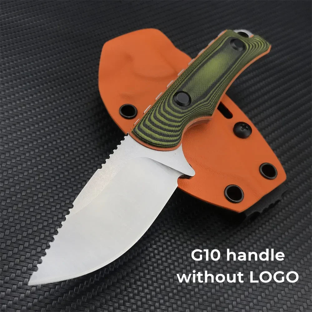 BM 15017 Hunt Hidden Canyon Hunter Mini Drop Point Fixed Blade Knife Wood / Orange G10 Handle Tactical Survival Camping Knives