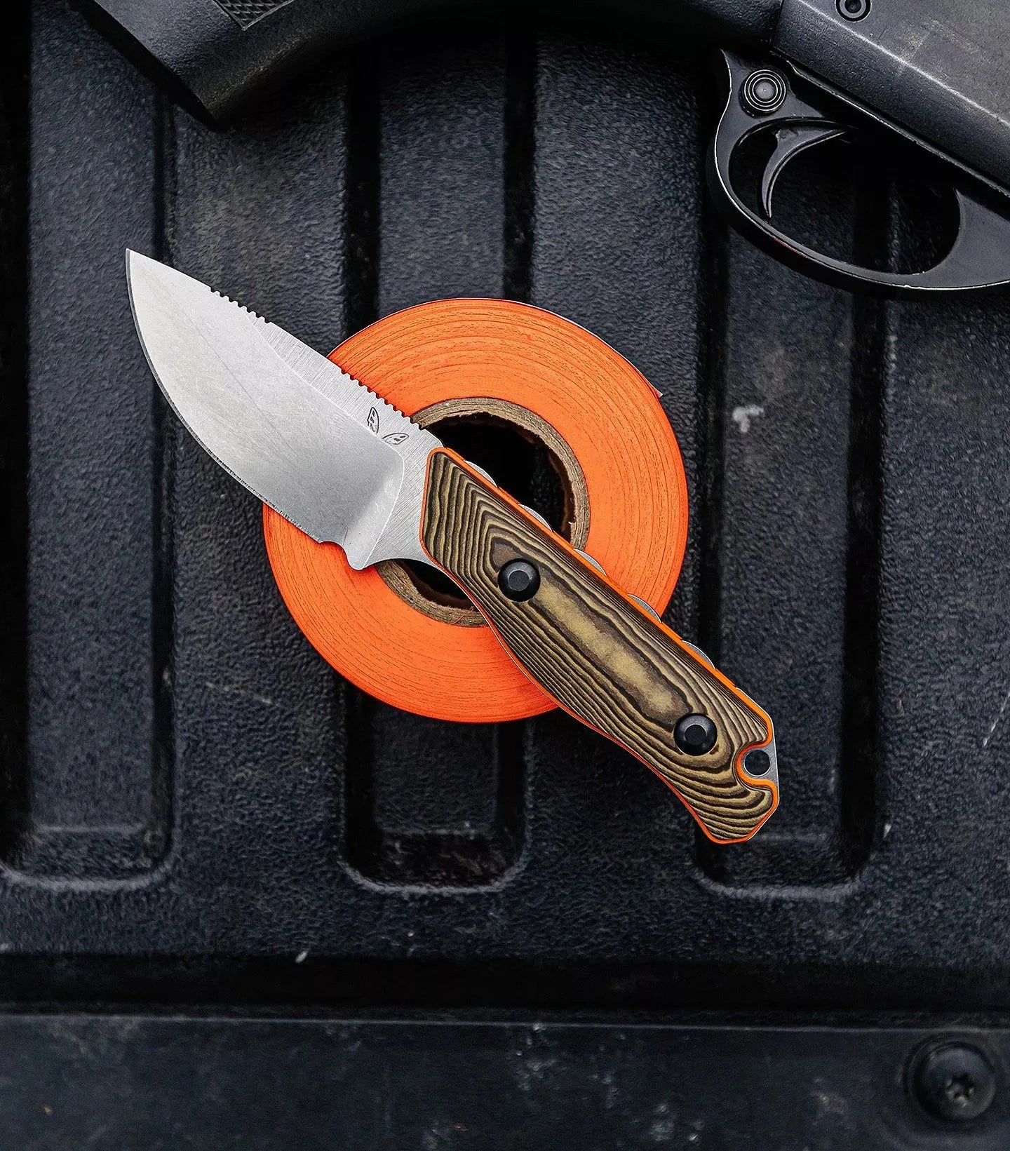 BM 15017 Hunt Hidden Canyon Hunter Mini Drop Point Fixed Blade Knife Wood / Orange G10 Handle Tactical Survival Camping Knives