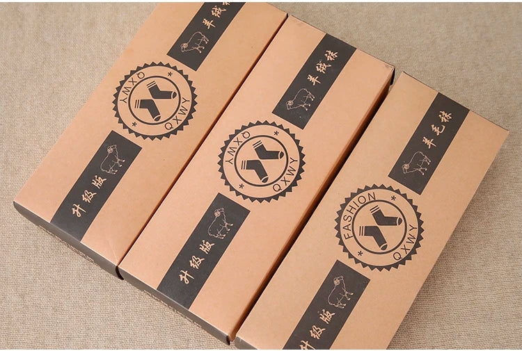 Fine-spun wool socks, winter thickened boneless knitted mid-calf socks, long leg covers with boots, calf pile socks