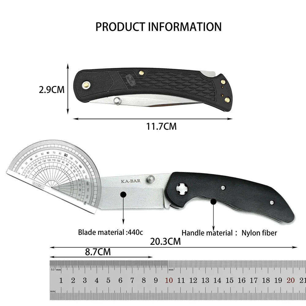 Kabar 7506 Tanto Knife Folding Pocket Tools 440C Blade Nylon Fiber Handles Self Defense Tools Camping Hunting Knives