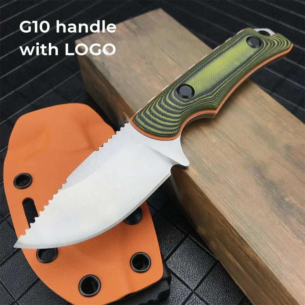 BM 15017 Hunt Hidden Canyon Hunter Mini Drop Point Fixed Blade Knife Wood / Orange G10 Handle Tactical Survival Camping Knives