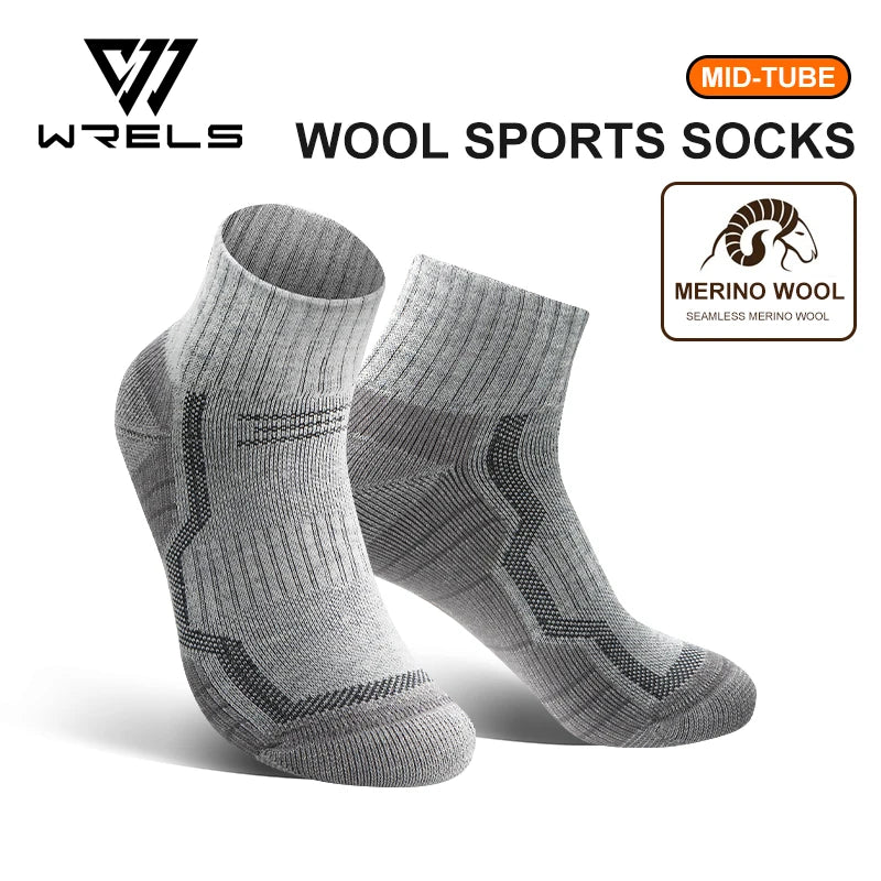 WRELS Merino Wool Thermal Socks Winter Warm Ski Hiking Snowboarding Climbing Compression Sports Socks Thick Merino Wool Socks