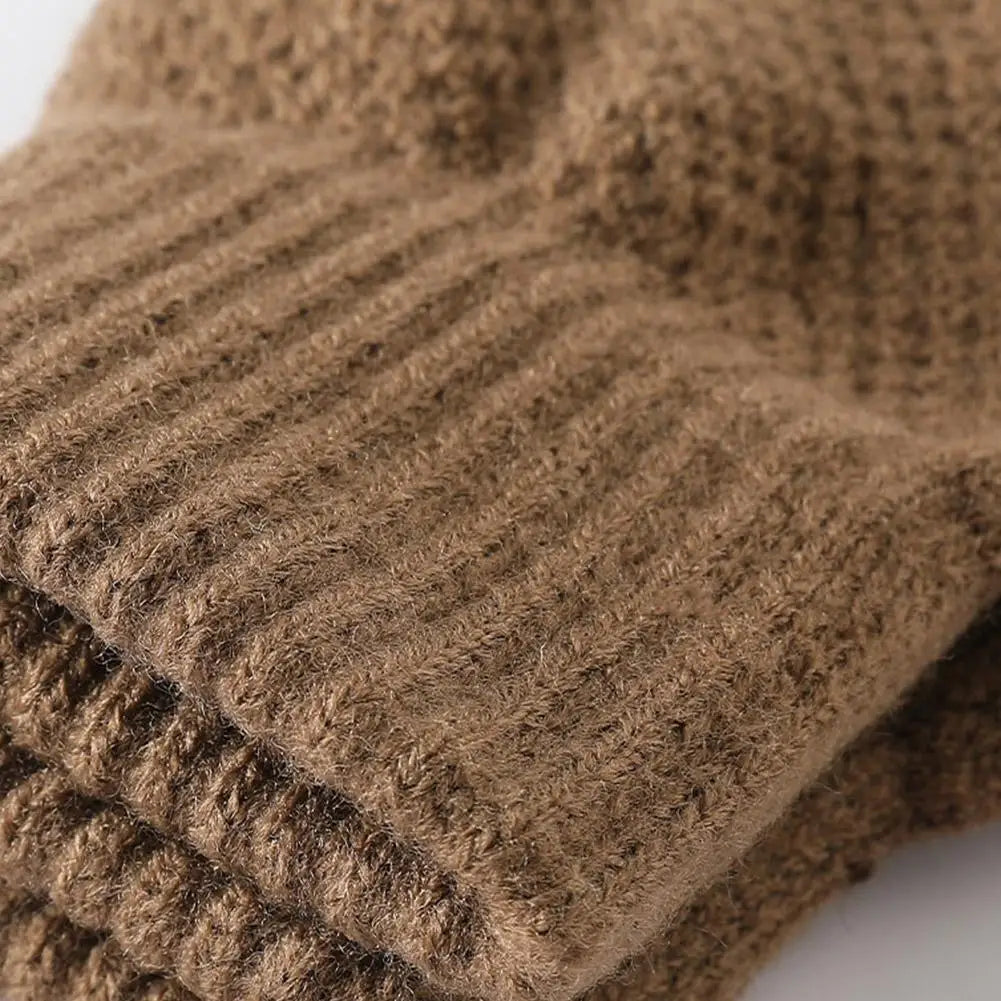 Winter Warm Alpaca Wool Gloves Full Finger Touchscreen Cashmere Gloves Autumn And Winter Men's Plush And Thick Jacquard Gloves