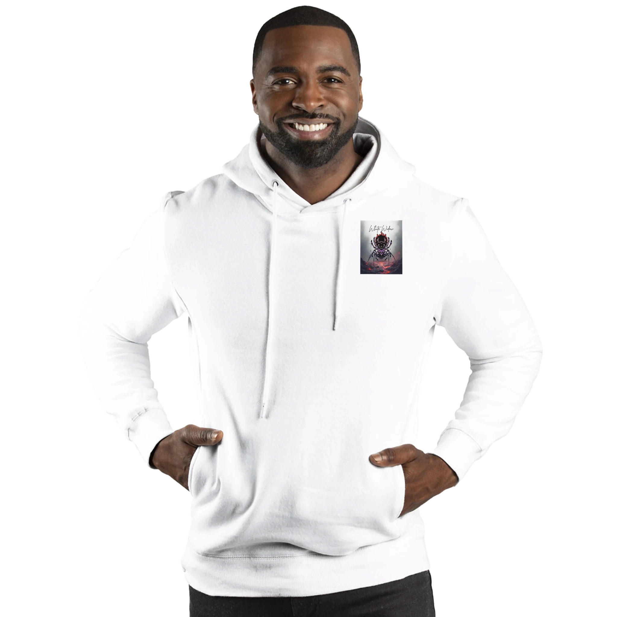 White Widow Hoodie by JT Designs – Unique Quality & Sustainable Comfort