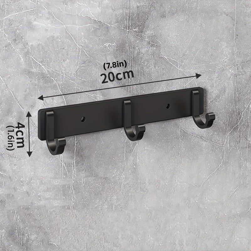 Modern Black Aluminium Wall Mounted Hooks - Perfect for Towels, Coats and Clothes in Your Bathroom!