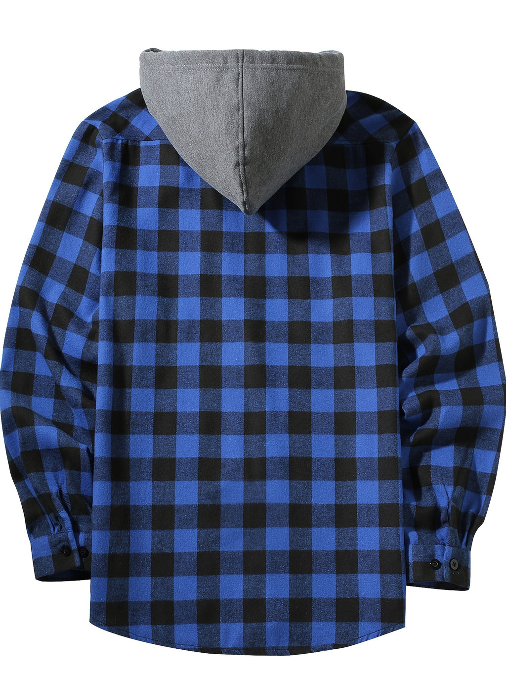 Stylish Casual Men's Classical Plaid Design Hooded Long Sleeve Shirts Top For Outdoor Spring And Fall
