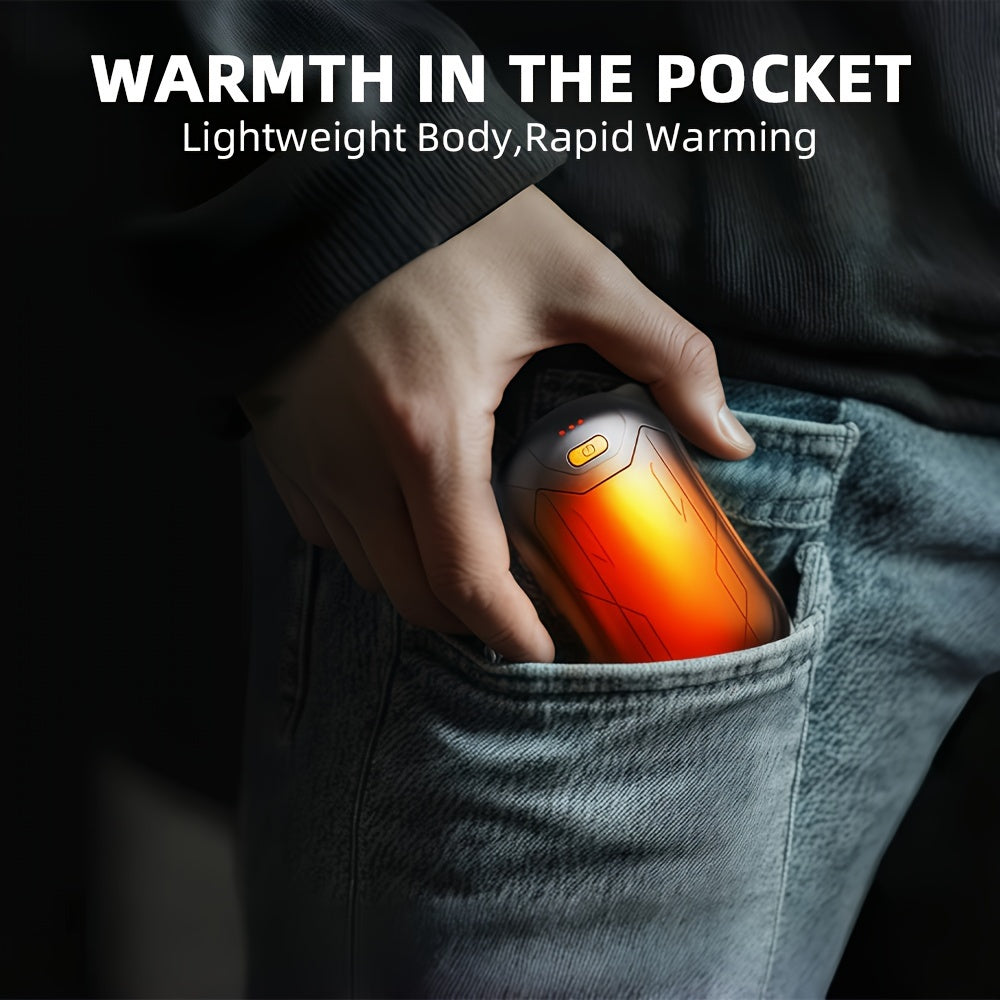 2pcs Rechargeable Hand Warmers - Wireless USB Pocket Warmer with 15 Hour Battery Life, Adjustable Temperature for Hunting, Golf, Camping & Skiing - Perfect Christmas Gift, Flagship 2024, Carnival